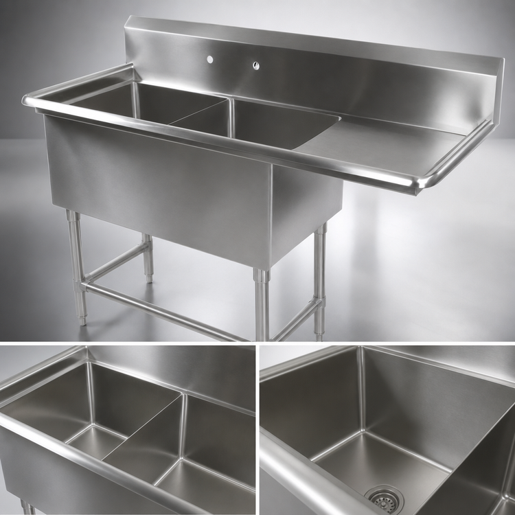 Product image #3 for John Boos Pro-Bowl 2-Compartment Stainless Steel Sink with Right Drainboard
