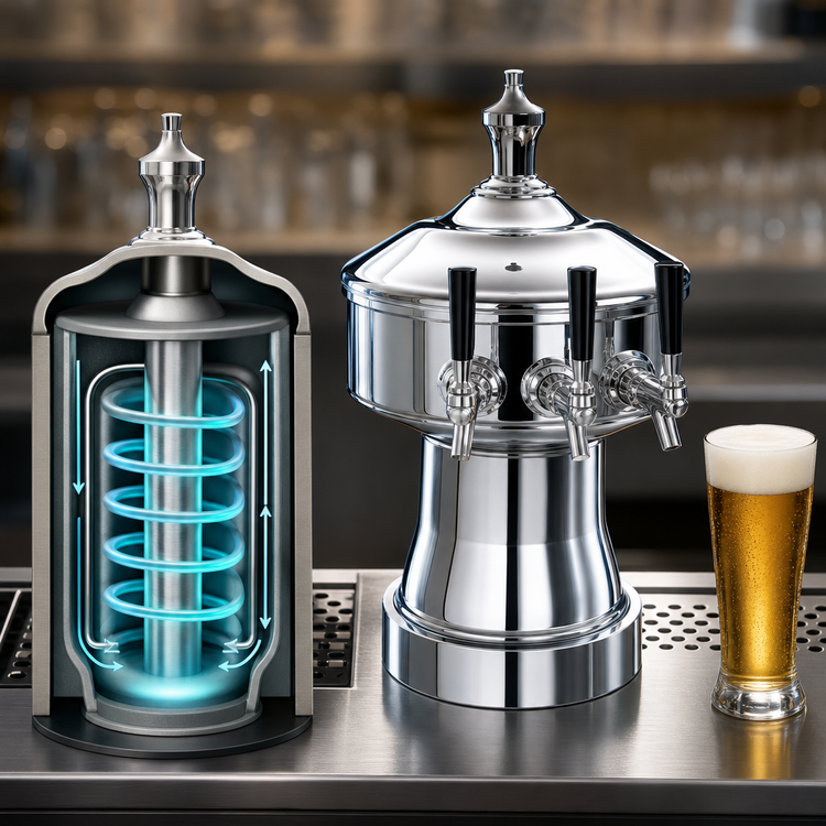 Product image #3 for Perlick Gambrinus 3-Faucet Glycol-Cooled Countertop Draft Beer Tower — 12-3/4" Dia x 19-3/8" H