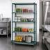 Thumbnail image #3 for Quantum Stationary 4-Tier Wire Shelving Unit with Plastic Mats, 36 x 14 x 86 Inches, Green Epoxy Coated