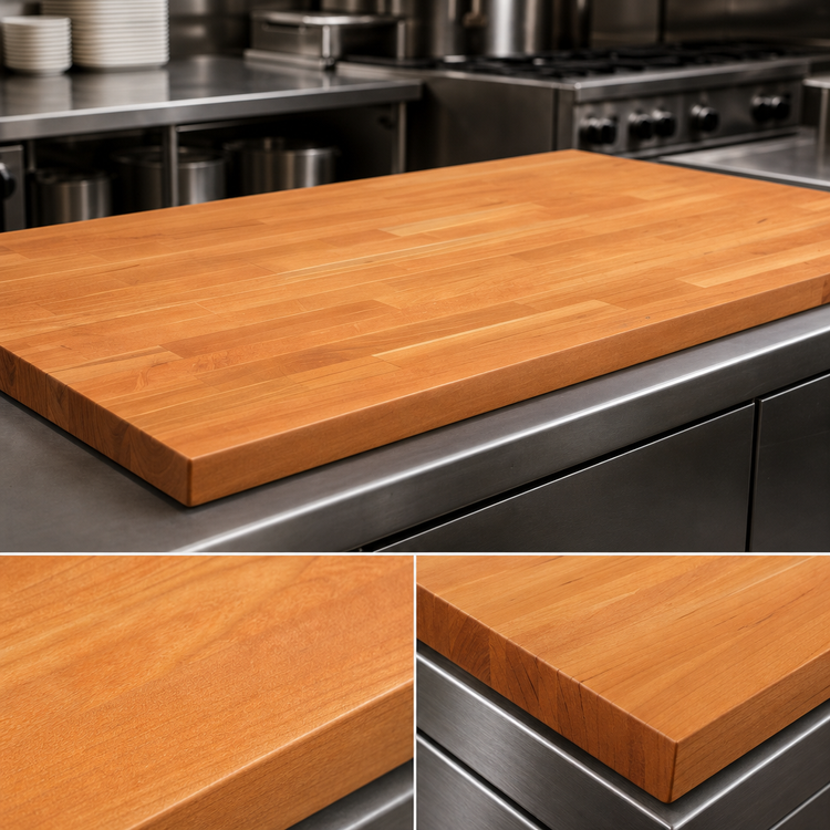 Product image #3 for Boos Block American Cherry Edge Grain Kitchen Countertop, 96 x 38 x 1-1/2 Inches, Varnique Finish