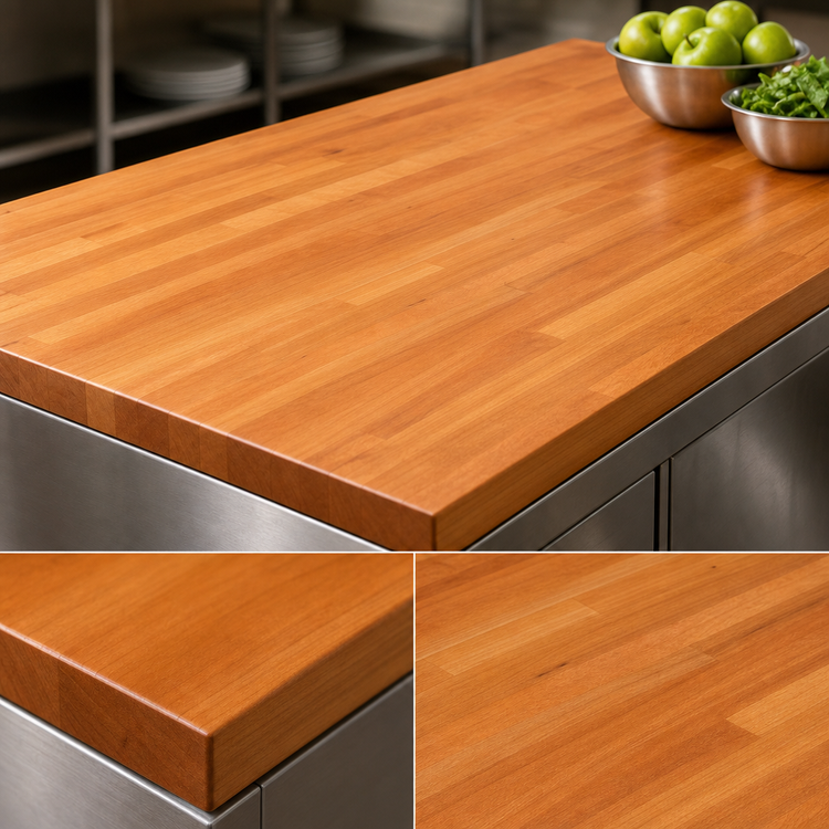 Product image #3 for Boos Block American Cherry Edge Grain Kitchen Countertop, 84 x 48 x 1-3/4 Inch, Varnique Finish