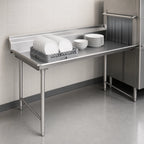 Thumbnail image #3 for Eagle Group CDTR-60-16/4-SL-X Straight Clean Dishtable, 60 x 30 x 43.5 Inch, Left-to-Right, 16/430 Stainless Steel Top, 8-Inch Backsplash