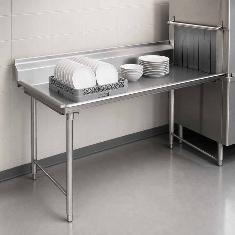 Product image #3 for Eagle Group Straight Clean Dishtable, 60 x 30 x 43.5 Inch, Left-to-Right Operation, 16/430 Stainless Steel Top