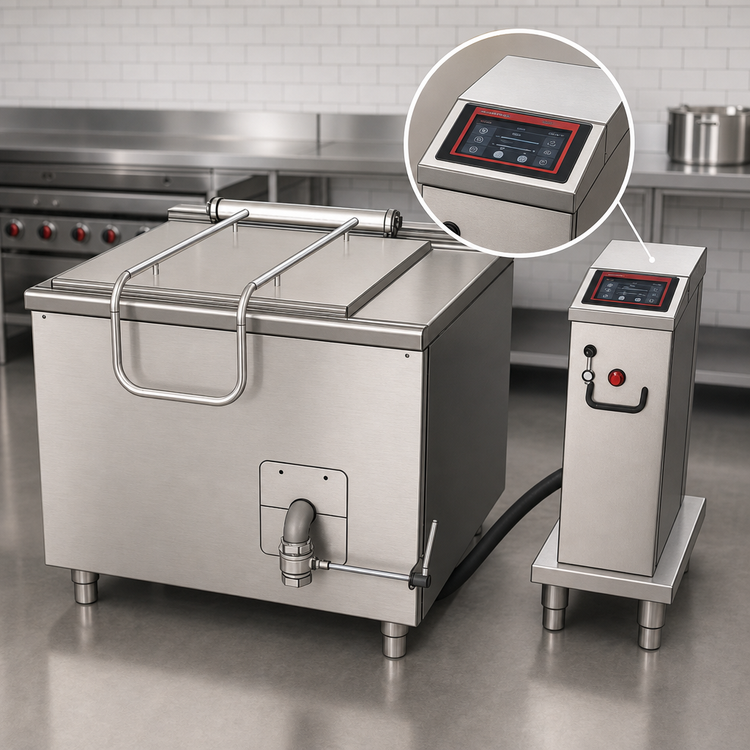 Product image #3 for Firex Multicooker UCPMDG2-48 Double Basin Gas Multicooker, 48 Gallons Per Basin