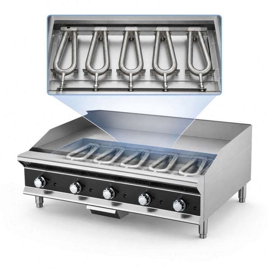 Five 28,000 BTU Burners