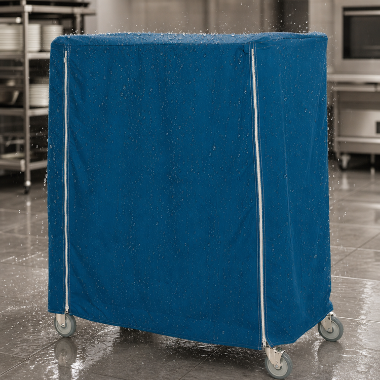 Product image #3 for Metro Waterproof Vinyl-Nylon Banquet Cart Cover, 48 x 21 x 54 Inches, Mariner Blue
