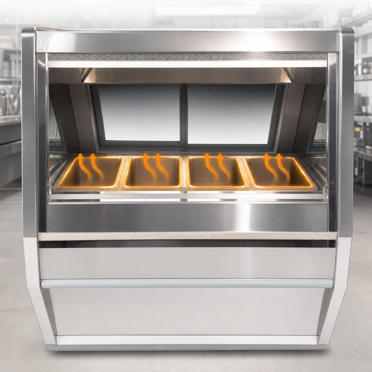 Product image #3 for Howard-McCray 40E Series CHS40E-6 Full-Service Hot Food Case, 4 Wells, 76.5 Inch, White Exterior