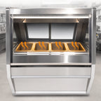 Thumbnail image #3 for Howard-McCray HMC, Hot Cases, 40E Service Cases CHS40E-6 Full-Service Hot Food Case, 4 Thermostatic Wells, Straight Glass, Wet/Dry, White Exterior