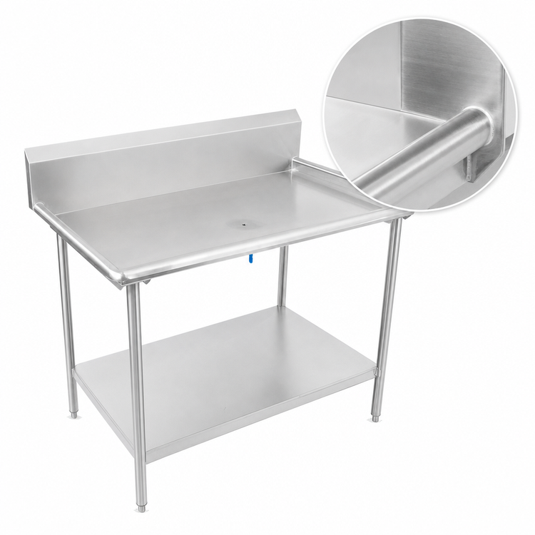 Product image #3 for John Boos Stainless Steel Sorting Table with 10-Inch Backsplash and Undershelf, 36-7/8 x 30-3/8 Inches