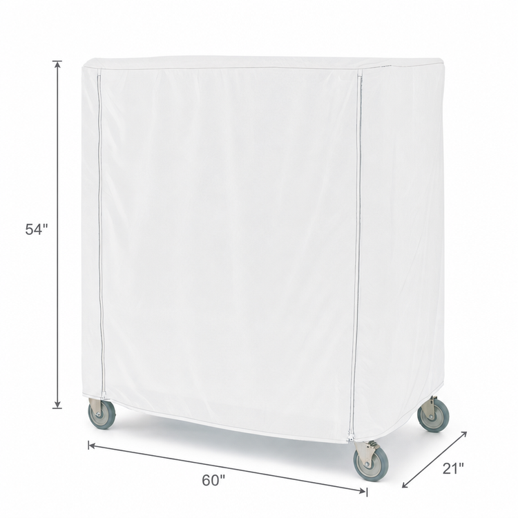 Product image #3 for Metro White Uncoated Knitted Polyester Queen Mary / Banquet Cart Cover, 60 x 21 x 54 Inch