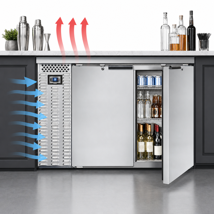 Product image #3 for Continental Refrigerator BB50SNSSPT 50" Shallow Depth Pass-Thru Back Bar Cooler