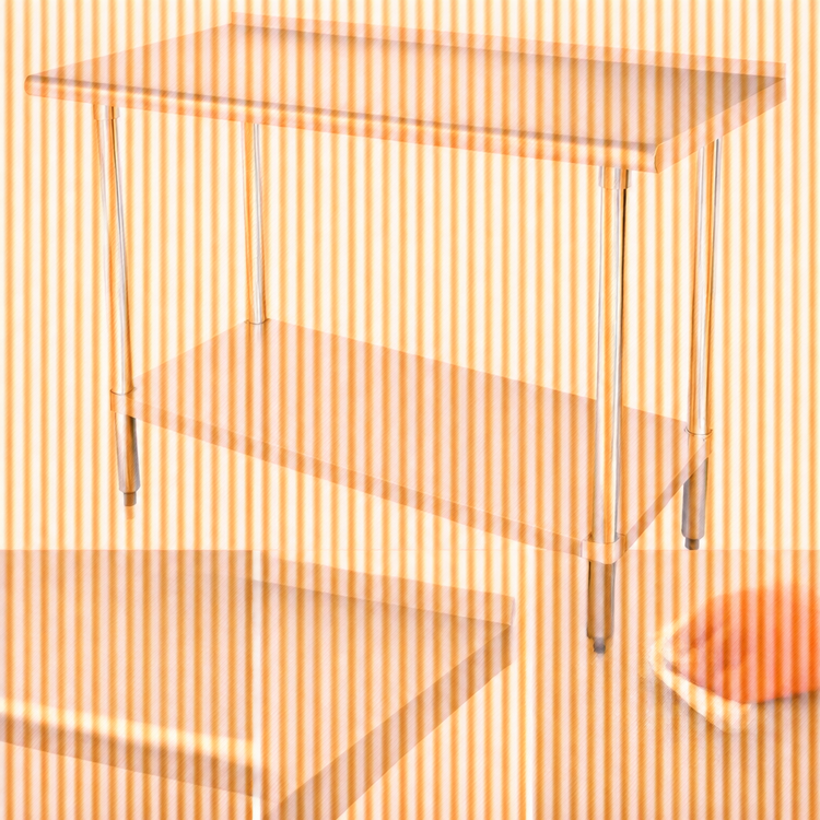 Product image #3 for Advance Tabco FMS-247 84 Inch x 24 Inch Stainless Steel Work Table with Adjustable Undershelf and 1-1/2 Inch Rear Up-Turn