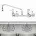 Thumbnail image #3 for T&S Brass Wall-Mount Sink Mixing Faucet with 12-Inch Swing Nozzle, 8-Inch Centers