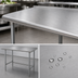 Thumbnail image #3 for Advance Tabco 72 Inch x 24 Inch 304 Stainless Steel Top Work Table with 1-1/2 Inch Rear Up-Turn and Galvanized Base