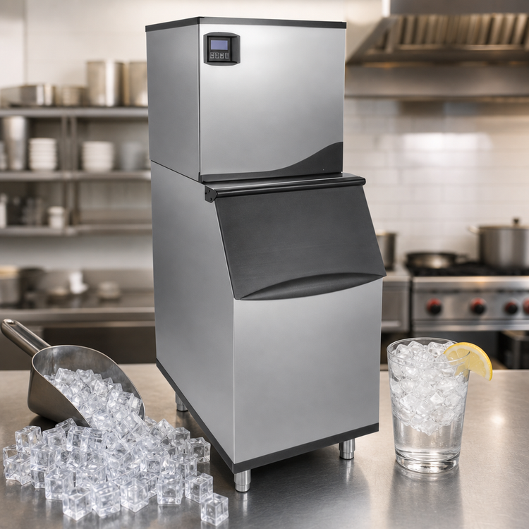 Product image #3 for Maxx Ice V-Series 30 Inch Modular Ice Machine with 470 lb Storage Bin, Full Dice, Air-Cooled