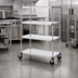Thumbnail image #3 for Metro Super Erecta Solid Shelf Stem Caster Cart, 36W x 24D x 69H, 4 Shelves