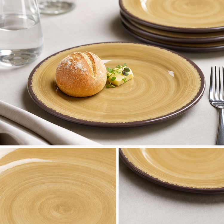 Product image #4 for Carlisle Mingle 7-Inch Round Amber Melamine Bread & Butter Plate