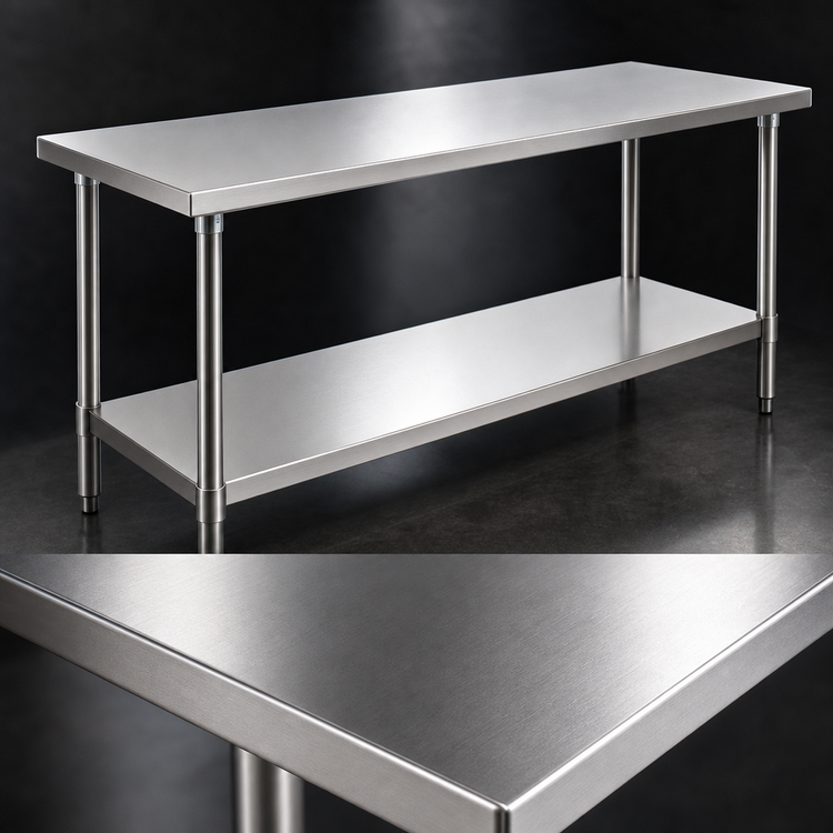 Product image #3 for Eagle Group Budget Series 60-Inch x 30-Inch Stainless Steel Work Table with Adjustable Undershelf
