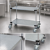 Thumbnail image #3 for Quantum 2-Shelf Galvanized Solid Utility Bus Cart, 36 x 18 Inches, 1200 lb Capacity