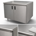 Thumbnail image #3 for Advance Tabco 48 in. W x 30 in. D 14-Gauge 304 Stainless Steel Enclosed Work Table with Cabinet Base and Hinged Doors