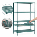 Thumbnail image #3 for Metro Super Erecta Pro PR-244263K3-S-4 4-Shelf Polymer Shelving Starter Unit with Removable Mats, 24"W x 42"D x 63"H, Green