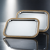 Thumbnail image #3 for Odyssey™ Rectangular Chrome-Plated Serving Tray with Gold-Tone Rim, 18-1/4 x 12-13/64 Inches
