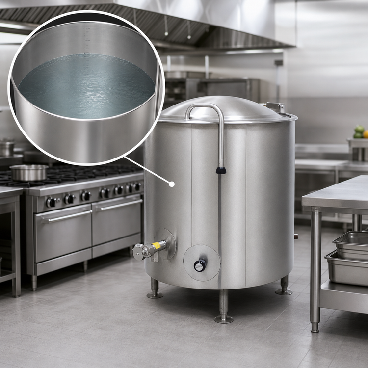 Product image #3 for Legion 80-Gallon Stationary Direct Steam Kettle, 2/3 Jacketed, 304 Stainless Steel