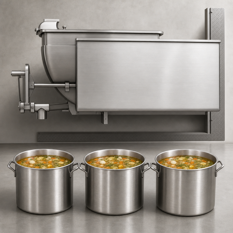 Product image #3 for Legion TWSWC-80 80-Gallon Direct Steam Full-Jacket Tilting Wall-Mount Kettle