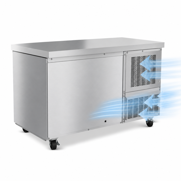 Product image #3 for Hoshizaki Steelheart UF60B 60-Inch Two-Section Reach-In Undercounter Freezer with Solid Doors