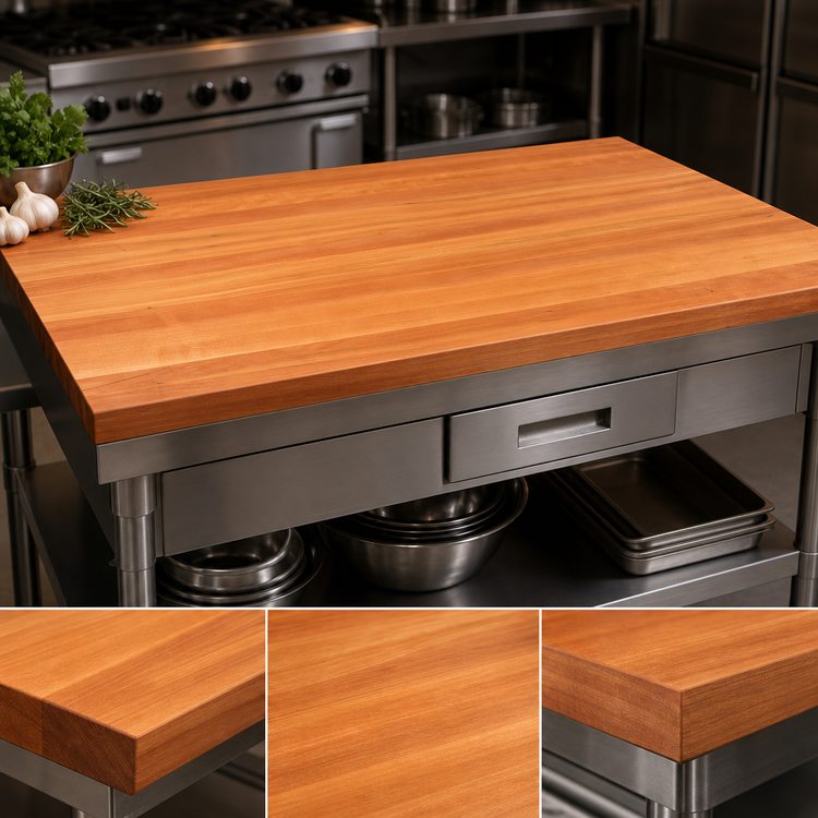 Product image #3 for Boos Block 36-Inch x 25-Inch American Cherry Edge Grain Kitchen Countertop with Varnique Finish