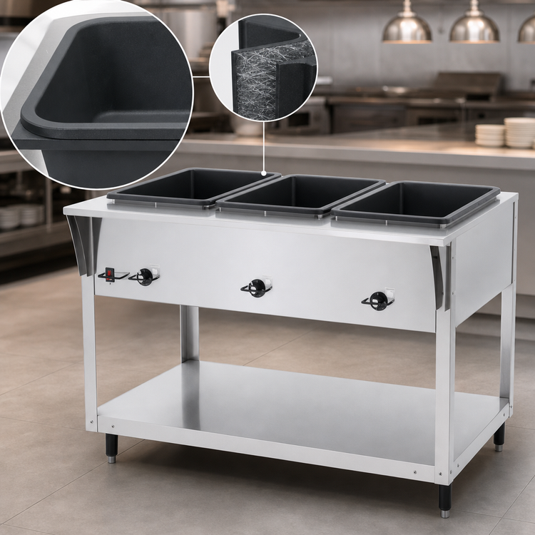 Product image #3 for Vollrath ServeWell SL 46-Inch 3-Well Hot Food Table with Undershelf, 120V