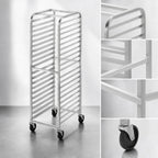 Thumbnail image #3 for Channel Manufacturing 401AC 20-Pan Aluminum Front-Load Bun Pan Rack, 3-Inch Centers, 5-Inch Casters