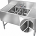 Thumbnail image #3 for Prestige 2-Compartment Stainless Steel Underbar Sink Unit with Dual Drainboards and Splash-Mount Faucet
