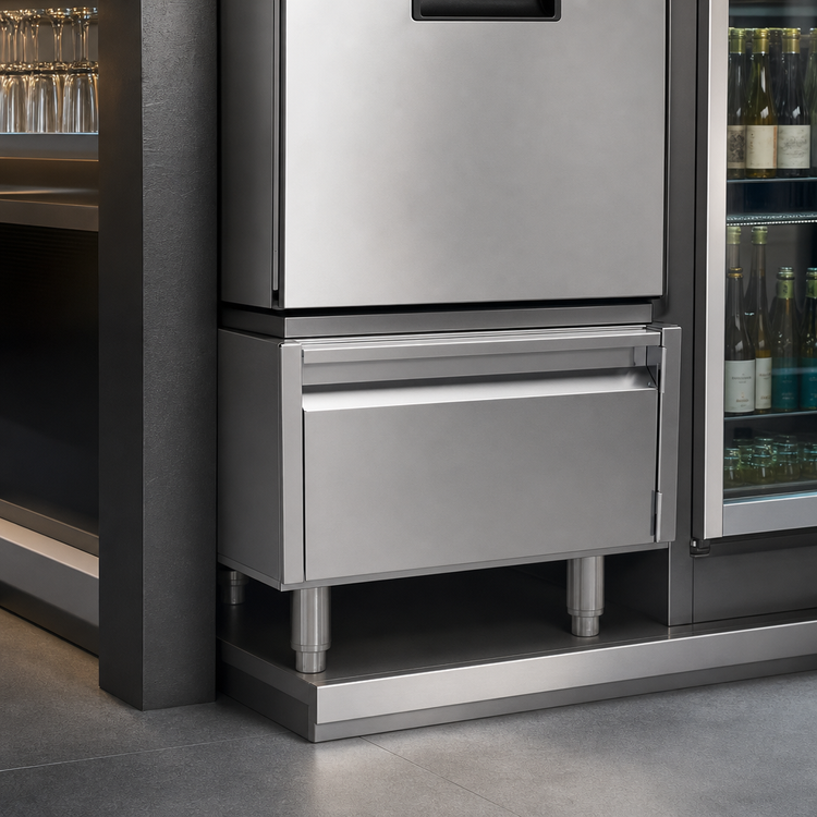 Product image #3 for Glastender Underbar Add-On Cabinet Base with Single Hinged Door, Stainless Steel, 20"W x 24"D x 16"H