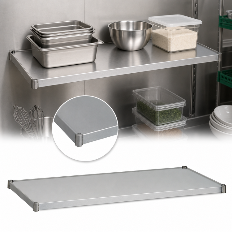 Product image #3 for Eagle Group 30 x 14-Inch Solid Galvanized Shelf with Marine Edge