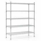 Thumbnail image #3 for Quantum WR54-2472S-5 72"W x 24"D x 54"H 5-Shelf Stationary Wire Shelving Starter Kit, 304 Stainless Steel