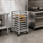 Thumbnail image #3 for Channel Manufacturing 426S 7-Pan Half-Height Stainless Steel End-Load Bun Pan Rack, 4-Inch Spacing, with Casters