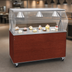 Thumbnail image #3 for Vollrath 2-Series Affordable Portable 60-Inch Cherry Woodgrain Mobile Utility Station with Cafeteria Breath Guard and Open Storage Base
