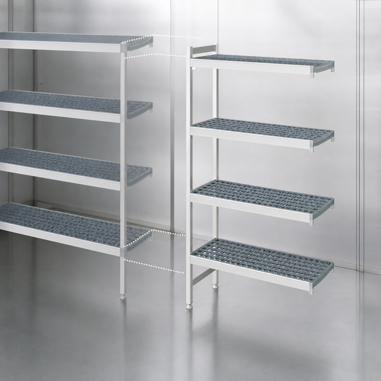 Product image #3 for Fermostock 4-Tier Polymer Shelving Expansion Kit, 71" H x 38" W x 14" D