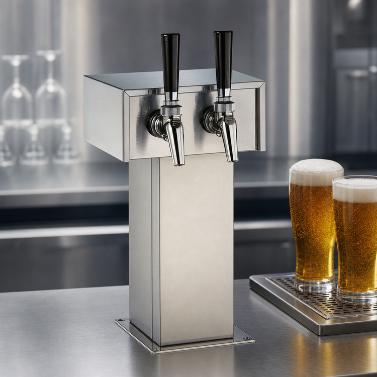 Product image #3 for Perlick Tee Tower Style 2-Faucet Stainless Steel Beer Dispensing Kit