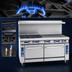 Thumbnail image #3 for Imperial Pro Series 72-Inch Gas Restaurant Range with 4 Open Burners, 48-Inch Griddle, and 2 Standard Ovens