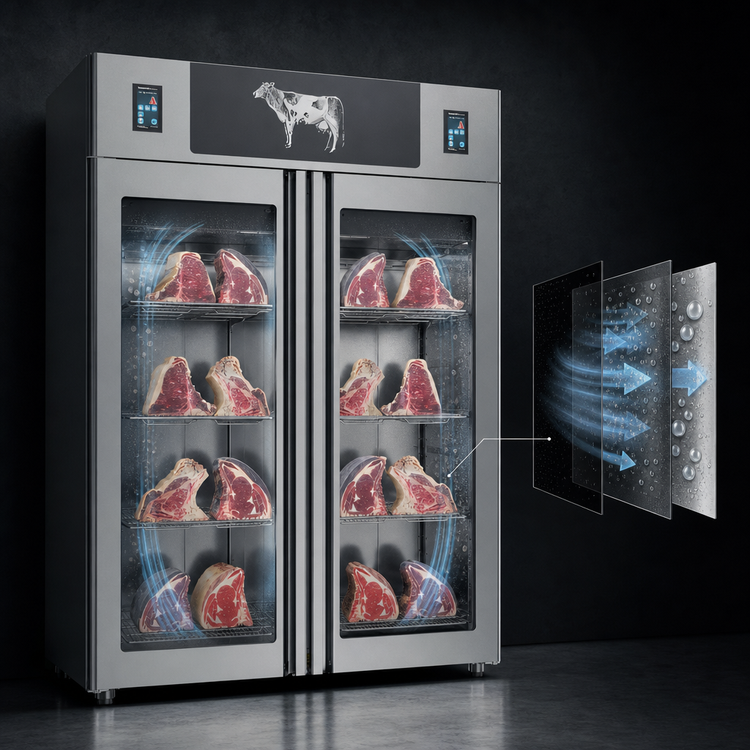 Product image #3 for Trento Stagionello Dry Age 3.0 Twin Dry Aging Cabinet, 49.5 Cu. Ft., 2 Hinged Glass Doors