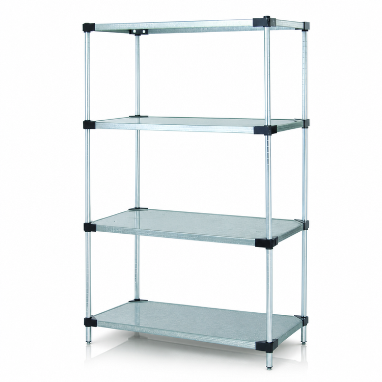 Product image #3 for Quantum Solid Shelving Starter Kit, 60W x 18D x 63H, 4-Shelf Stationary Unit