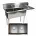 Thumbnail image #3 for John Boos E-Series 2-Compartment Stainless Steel Sink with Right Drainboard