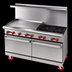 Thumbnail image #3 for American Range 60-Inch Commercial Gas Restaurant Range with 48-Inch Griddle, 2 Open Burners, Convection Oven, and Standard Oven