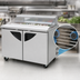 Thumbnail image #3 for Turbo Air Super Deluxe 48-1/4-Inch Two-Section Stainless Steel Sandwich/Salad Prep Table with Clear Lid, 12-Pan, Self-Contained Refrigeration
