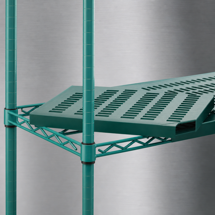 Product image #3 for QuadPlus 36 x 24 Inch Solid Green Polymer Shelf Mat with MICROGARD Antimicrobial Protection and QuadTruss Wire Frame