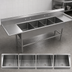 Thumbnail image #3 for John Boos Pro-Bowl 4-Compartment Commercial Stainless Steel Sink with Left and Right Drainboards, 18 x 24 x 12 Inch Bowls