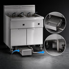 Thumbnail image #3 for Imperial (Middleby) IFSSP475EC 4-Battery Electric Floor Fryer with Built-In Filter, 75 lb. Tanks, Computer Controls, Stainless Steel
