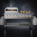 Thumbnail image #3 for Koolmore CGKIT6-P30 60-Inch Mobile Propane Charbroiler with 30-Inch Pizza Oven, 8 Burners, Stainless Steel